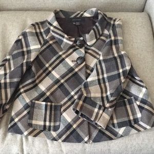 Zara Woman Cropped Jacket in Plaid